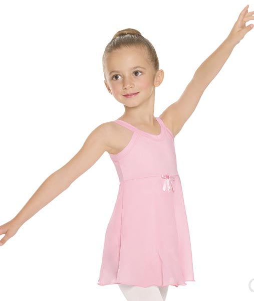 Eurotard 44454 Girls Sweet Chiffon Camisole Dance Dress with Removable Ribbon Pin  Pink