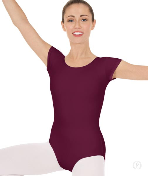 Eurotard 44475 Womens Microfiber Short Sleeve Leotard Burgundy
