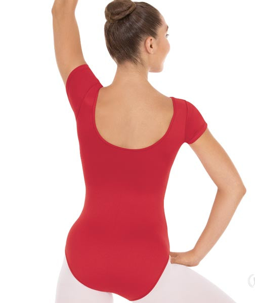 Eurotard 44475 Womens Microfiber Short Sleeve Leotard Red