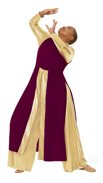 Eurotard 14141 Womens High Favor Panel Tunic Burgundy