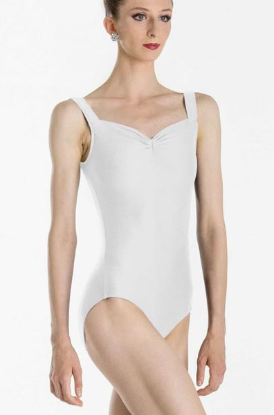 Wear Moi Fasutine Pinch Front Adult Leotard White