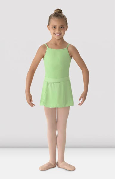 Mirella MS12CH Girls Georgette Mock Wrap Skirt Seafoam