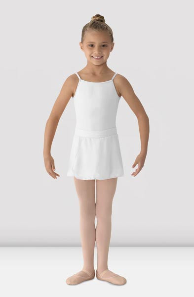Mirella MS12CH Girls Georgette Mock Wrap Skirt White