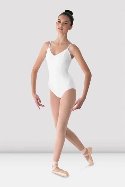 Mirella M207LD Princess Seam Camisole Leotard white color