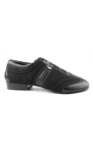 Port Dance PD Pietro Braga Men's Black Leather and Lycra Suede Sole