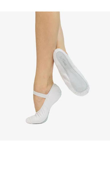 So Danca SD69L Brittany Adult Premium Leather Full Sole Ballet Slipper WHITE