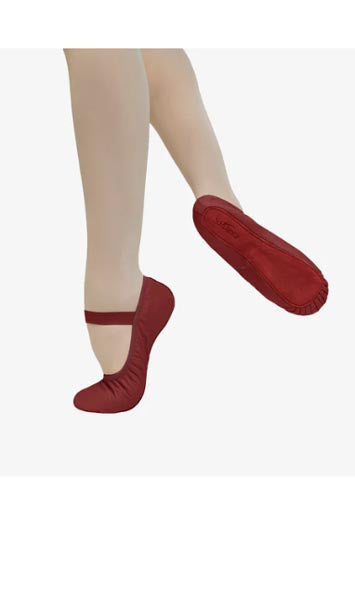 So Danca SD69L Brittany Adult Premium Leather Full Sole Ballet Slipper RED