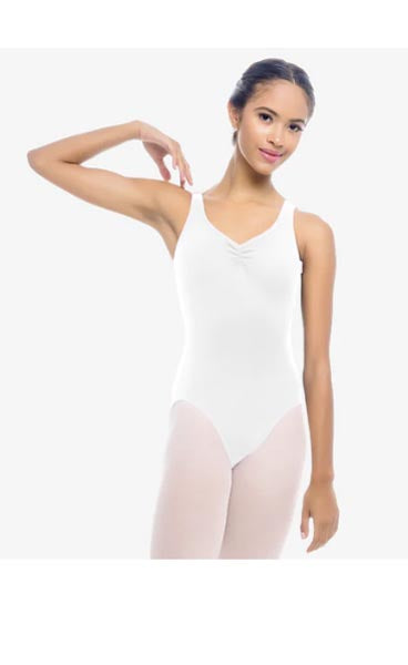 So Danca SL06 Jennifer Adult Tank Leotard With Pinched Front White