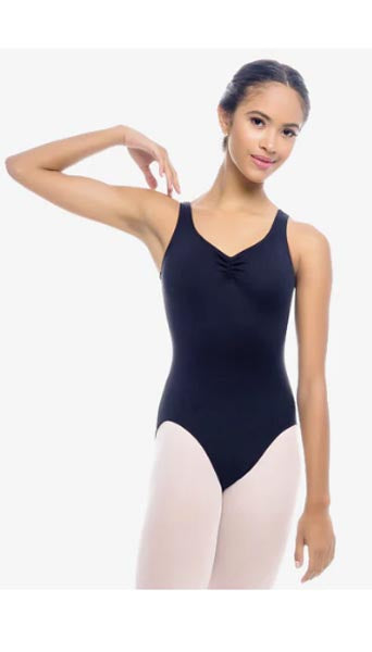 So Danca SL06 Jennifer Adult Tank Leotard With Pinched Front  Black