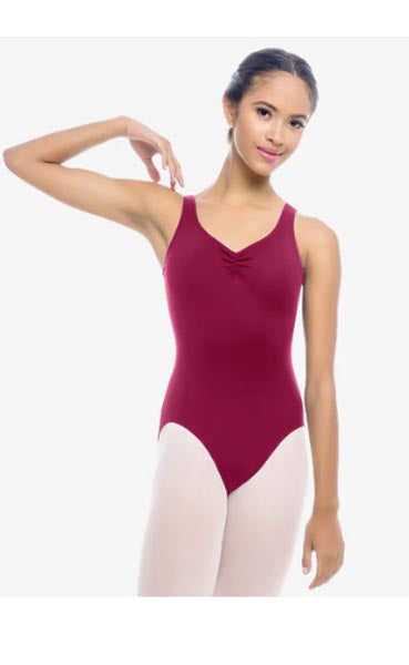 So Danca SL06 Jennifer Adult Tank Leotard With Pinched Front Burgundy