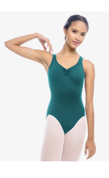 So Danca SL06 Jennifer Adult Tank Leotard With Pinched Front Tropic Green