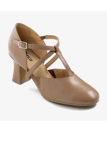 So Danca SD152 Lola 2.5" Heel T-Strap Broadway Cabaret Shoe Caramel