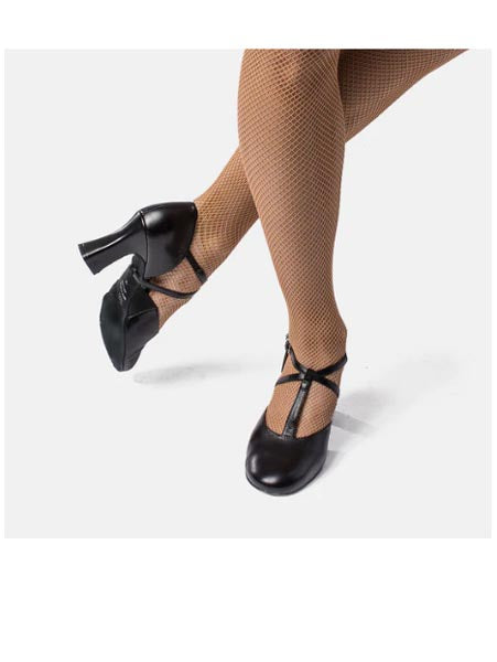 So Danca SD153 Roxy 3" Heel Broadway Cabaret T-Strap Shoe Black