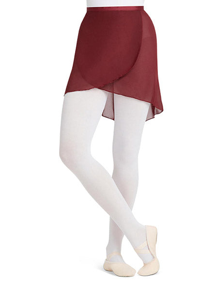 Capezio N272 Adult Georgette Wrap Skirt Burgundy