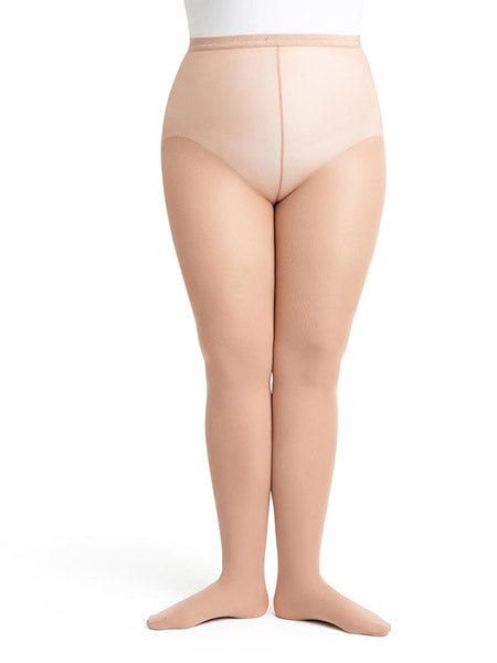 Capezio N1862 Adult PLUS Size Hold & Stretch Footed Tights (3 Pack) Light Suntan