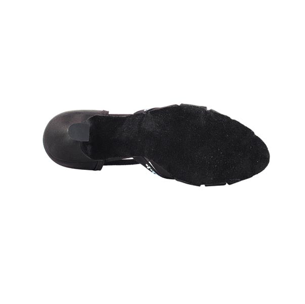 Very Fine CD6801 2.5" Black Satin Ballroom Shoes
