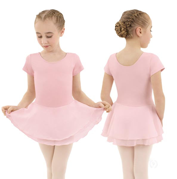 Eurotard 10467 Girls Cotton Lycra® Short Sleeve Dance Dress Pink