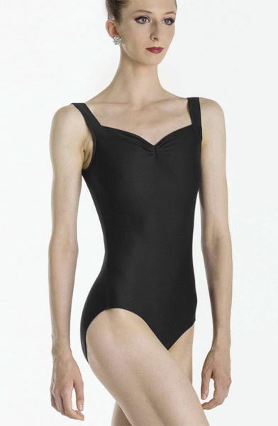 Wear Moi Fasutine Pinch Front Adult Leotard Black