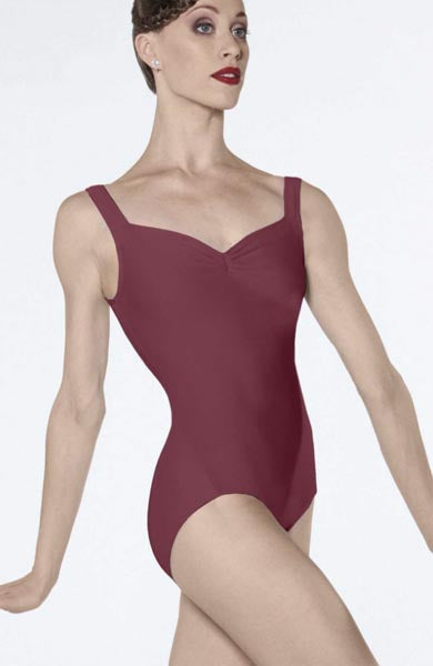 Wear Moi Fasutine Pinch Front Adult Leotard Burgundy