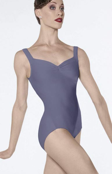 Wear Moi Fasutine Pinch Front Adult Leotard Dark Grey