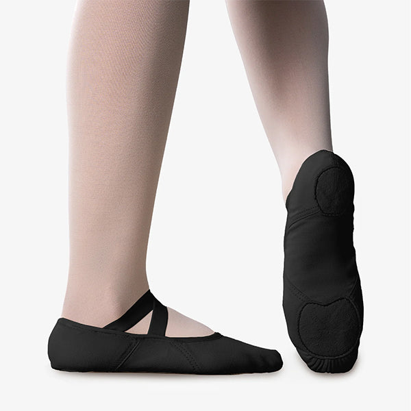 So Danca SD140 Black Color Adult Diamond Vegan Stretch Canvas Split Sole Ballet Shoe