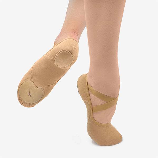So Danca SD140 Suntan Color Adult Diamond Vegan Stretch Canvas Split Sole Ballet Shoe