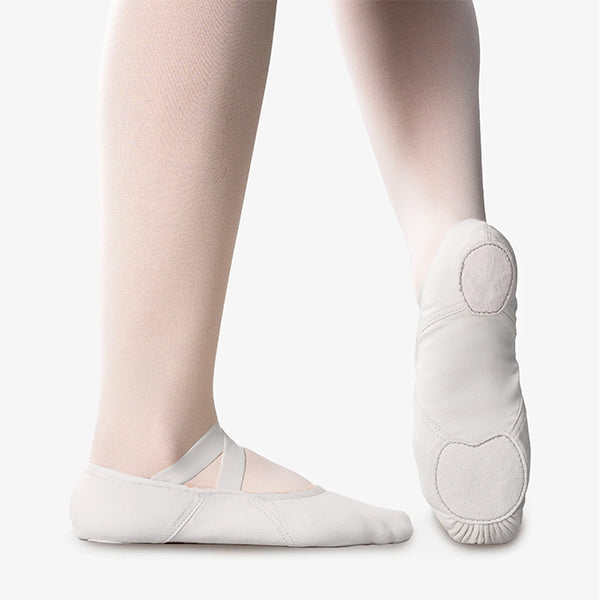 So Danca SD140 White Color Adult Diamond Vegan Stretch Canvas Split Sole Ballet Shoe