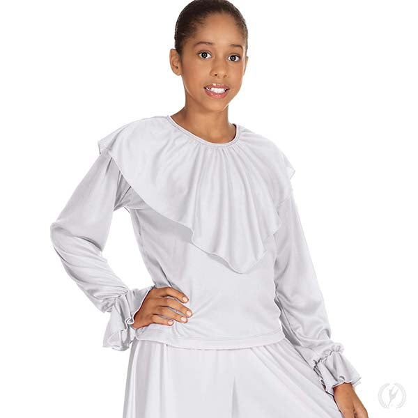 Eurotard 13736 Girls Humble Servant Shawl Top white