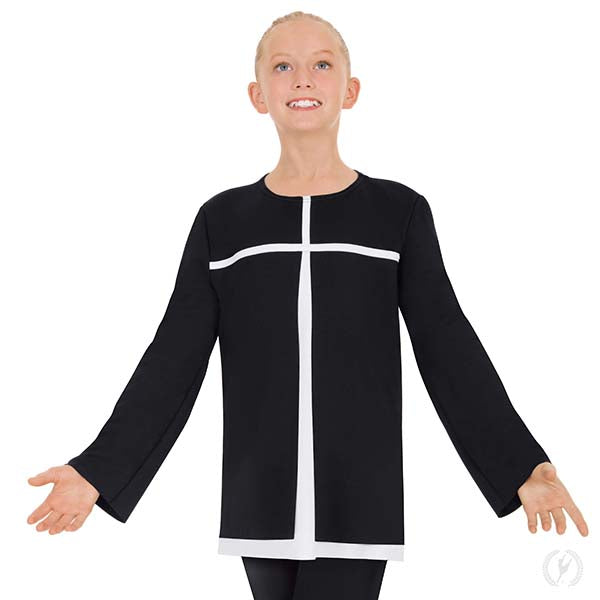 Eurotard 13830 Boys and Girls Devout Split Layer Tunic Black/White