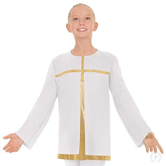 Eurotard 13830 Boys and Girls Devout Split Layer Tunic White/Gold