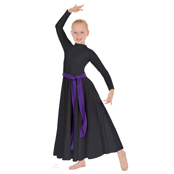 Polyester High Neck Liturgical Dress with Zipper Back - Child's - Eurotard 13847C