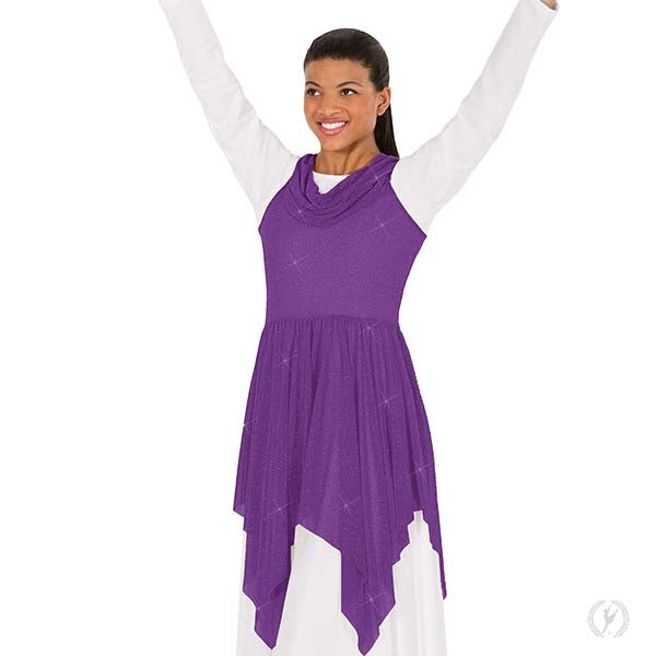 Adult's Shimmer Draped Neck Handkerchief Tunic - Eurotard 13860