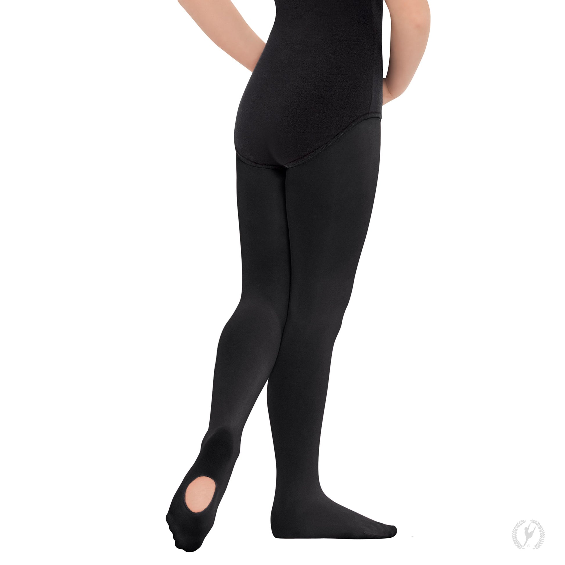 Eurotard 210c Non-Run Convertible Tights in Black sold by Dance Fashions Superstore in Roswell, Georgia. Dance Tights in Black for Girls.