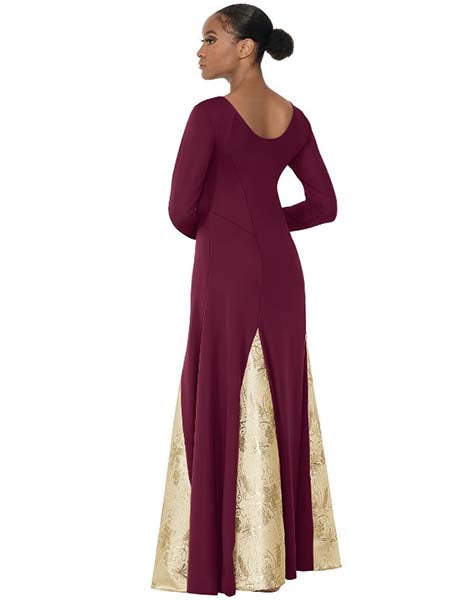 Eurotard 24114 Majestic Paneled Dress burgundy color