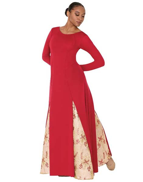 Eurotard 24114 Majestic Paneled Dress red color