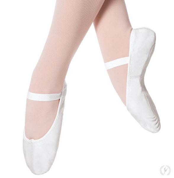 Eurotard A2001c child Full Sole Leather Ballet Slipper White color