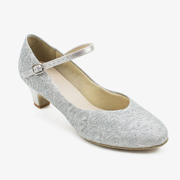 So Danca BL116 Rachelle 1.5" Heel Classic  Ballroom Shoe Silver Sparkle