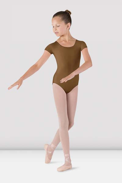 BLOCH CL5602 Girls Dujour Cap Sleeve Leotard Almond