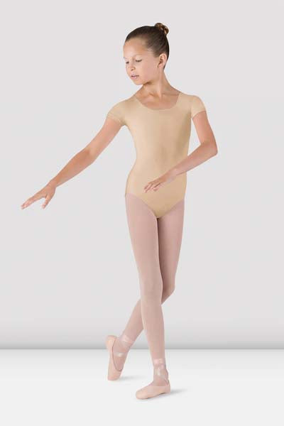 BLOCH CL5602 Girls Dujour Cap Sleeve Leotard Sand