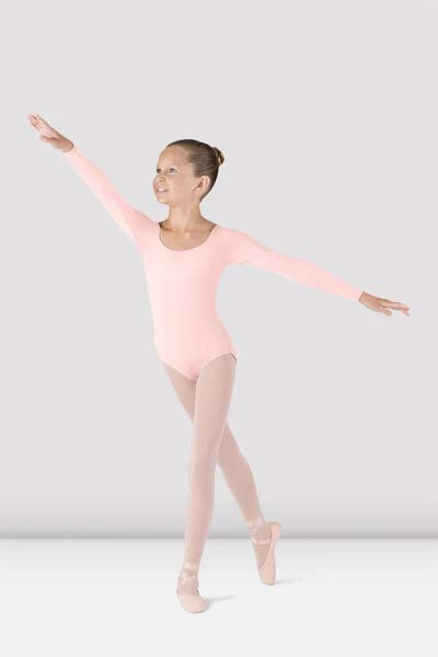 BLOCH CL5609 Girls Meglio Long Sleeve Leotard Light Pink