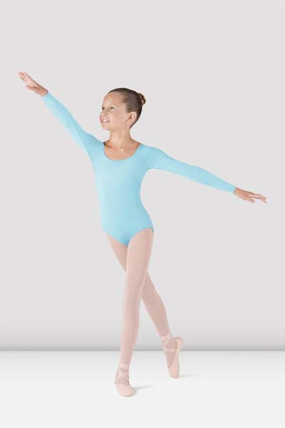 BLOCH CL5609 Girls Meglio Long Sleeve Leotard Pastel Blue
