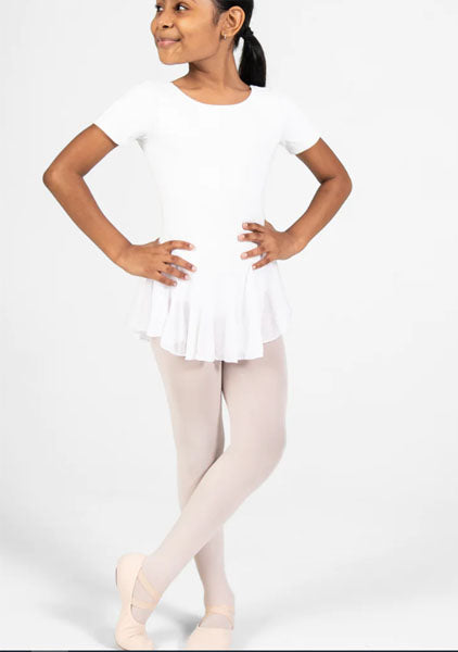 Body Wrappers BWP191 Short Sleeve Chiffon Skirted Leotard