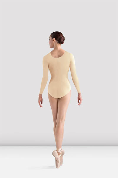 Bloch L5609 Ladies Lepsi Long Sleeve Leotard Sand color back side