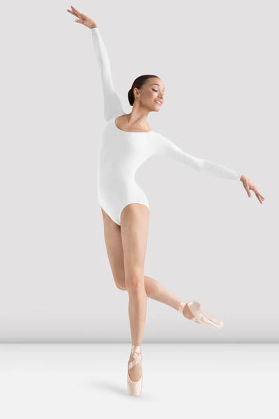 Bloch L5609 Ladies Lepsi Long Sleeve Leotard white color