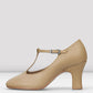 Bloch S0385L Ladies Chord T-Strap 3" Heel Character Shoe Tan