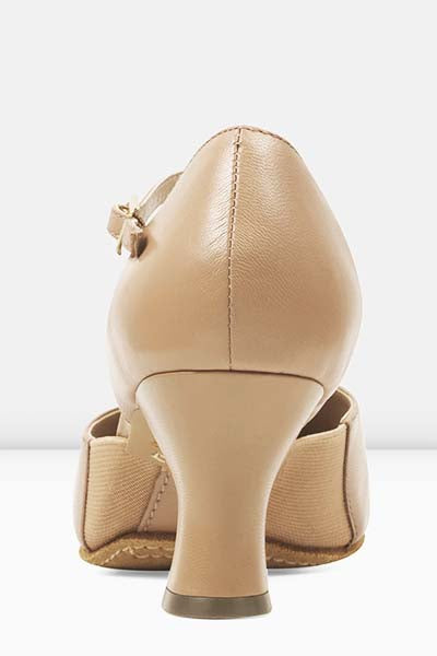 Bloch S0390L Ladies Splitflex T-Strap 2.5 Inch Heel Character Shoes tan color back side