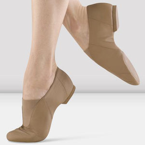 Jill Youth Stretch Canvas Slip-On Jazz Shoe (Mocha) main image 1