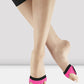 Bloch S0642L Ladies Neoform Foot Thong, Lyrical/ Modern/Jazz Shoe black hot pink swatch