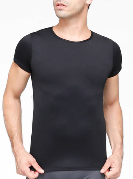 Body Wrappers-M400 Prowear Fitted Short Sleeved Shirt-Mens Black