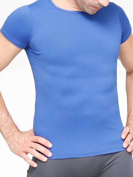 Body Wrappers-M400 Prowear Fitted Short Sleeved Shirt-Mens Royal